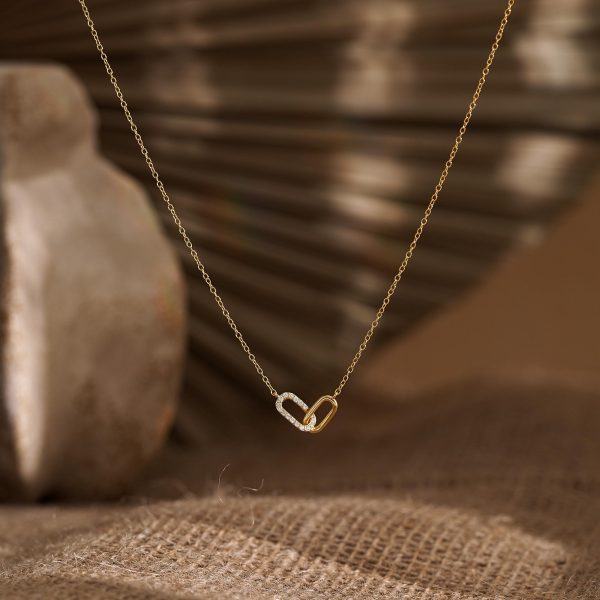 Paperclip Chain Necklace Minimalist Cross Over Double Buckle