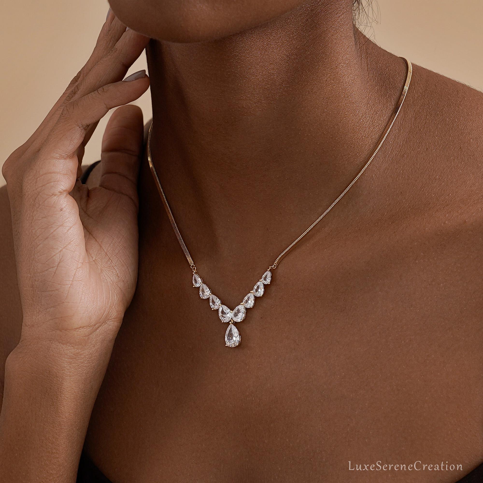 Classic Diamond Choker Necklace Crystal Bridal Statement Wedding Classic Diamond Choker Necklace Crystal Bridal Statement Wedding